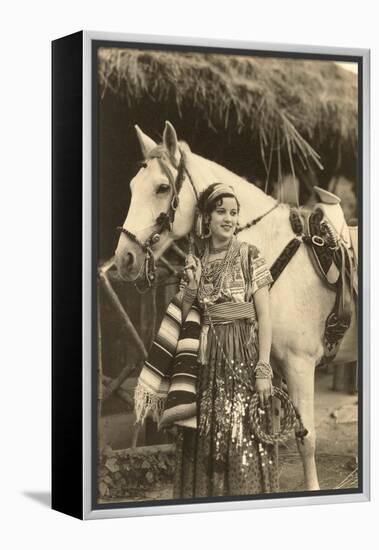 China Poblana in Native Garb with Horse, Mexico-null-Framed Stretched Canvas