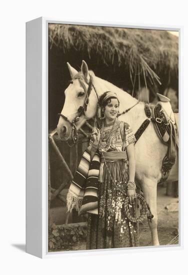 China Poblana in Native Garb with Horse, Mexico-null-Framed Stretched Canvas