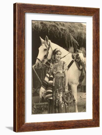 China Poblana in Native Garb with Horse, Mexico-null-Framed Art Print