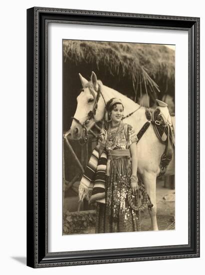 China Poblana in Native Garb with Horse, Mexico-null-Framed Art Print