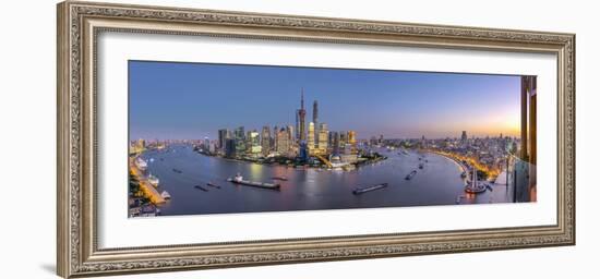 China, Shanghai, Pudong District Skyline across Huangpu River-Alan Copson-Framed Photographic Print