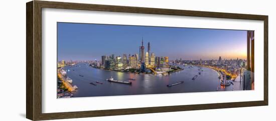 China, Shanghai, Pudong District Skyline across Huangpu River-Alan Copson-Framed Photographic Print