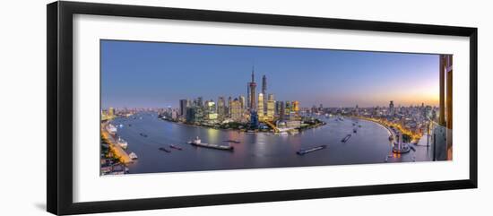 China, Shanghai, Pudong District Skyline across Huangpu River-Alan Copson-Framed Photographic Print
