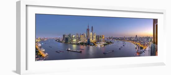 China, Shanghai, Pudong District Skyline across Huangpu River-Alan Copson-Framed Photographic Print