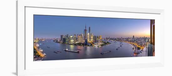 China, Shanghai, Pudong District Skyline across Huangpu River-Alan Copson-Framed Photographic Print