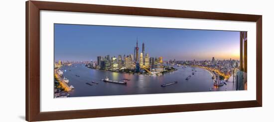 China, Shanghai, Pudong District Skyline across Huangpu River-Alan Copson-Framed Photographic Print