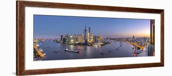 China, Shanghai, Pudong District Skyline across Huangpu River-Alan Copson-Framed Photographic Print