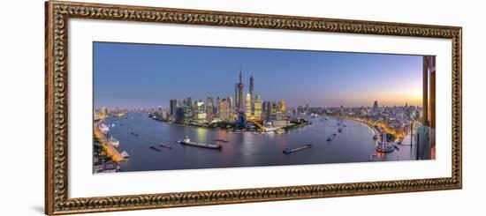 China, Shanghai, Pudong District Skyline across Huangpu River-Alan Copson-Framed Photographic Print