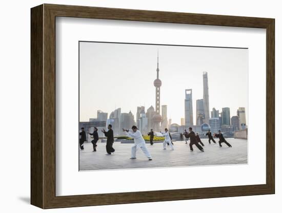 China, Shanghai, The Bund, Group Practicing Tai chi-Steve Vidler-Framed Photographic Print