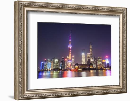 China, Shanghai, The Bund, Pudong Skyline across the Huangpu River-Steve Vidler-Framed Photographic Print