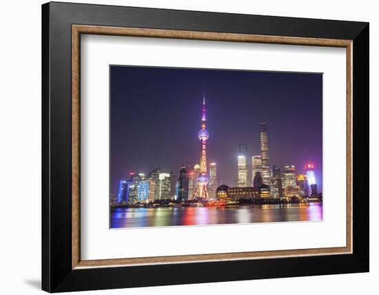 China, Shanghai, The Bund, Pudong Skyline across the Huangpu River-Steve Vidler-Framed Photographic Print