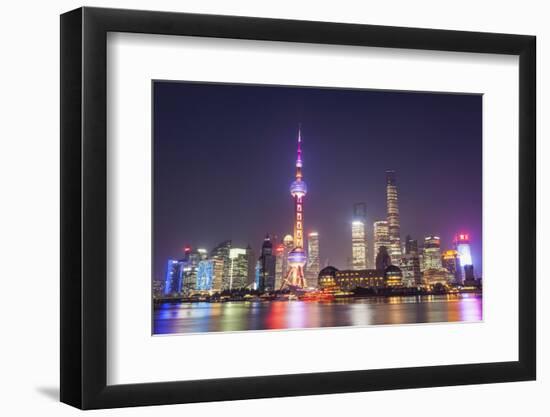 China, Shanghai, The Bund, Pudong Skyline across the Huangpu River-Steve Vidler-Framed Photographic Print