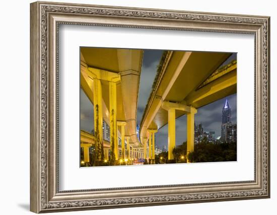 China, Shanghai, Towering Overpass of Yan'An Expressway and City-Paul Souders-Framed Photographic Print