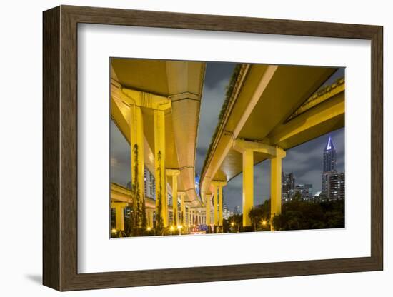 China, Shanghai, Towering Overpass of Yan'An Expressway and City-Paul Souders-Framed Photographic Print