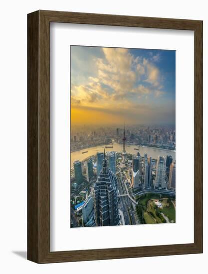 China, Shanghai, View over Pudong Financial District, Huangpu River Beyond-Alan Copson-Framed Photographic Print