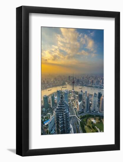 China, Shanghai, View over Pudong Financial District, Huangpu River Beyond-Alan Copson-Framed Photographic Print