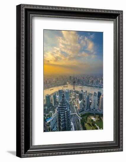 China, Shanghai, View over Pudong Financial District, Huangpu River Beyond-Alan Copson-Framed Photographic Print