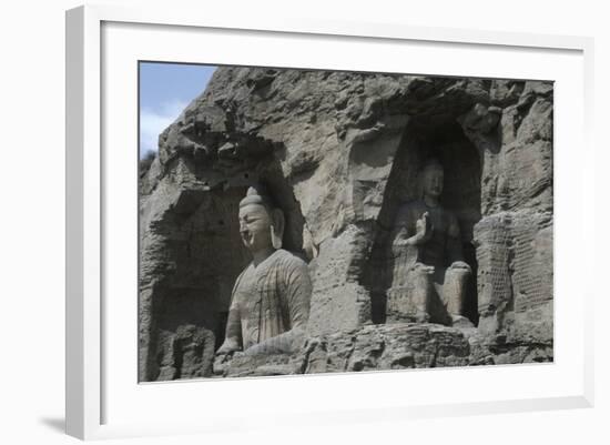China, Shanxi Province, Buddha Statues at Yungang Grottoes-null-Framed Giclee Print