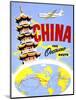 "China the Overland Route" Vintage Travel Poster-Piddix-Mounted Art Print