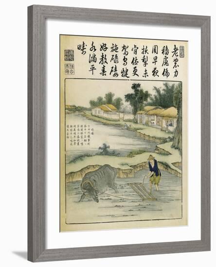 China, Work in Rice Fields During Ming Era, 1696-Yu Tche Keng Tche T'Ou-Framed Giclee Print