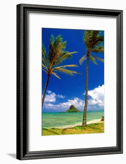 Chinamens Hat in Kaneohe Bay, Hawaii-George Oze-Framed Photographic Print