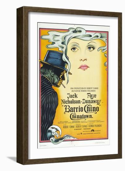 Chinatown, (AKA Barrio Chino), Argentinan Poster, L-R: Jack Nicholson, Faye Dunaway, 1974-null-Framed Premium Giclee Print