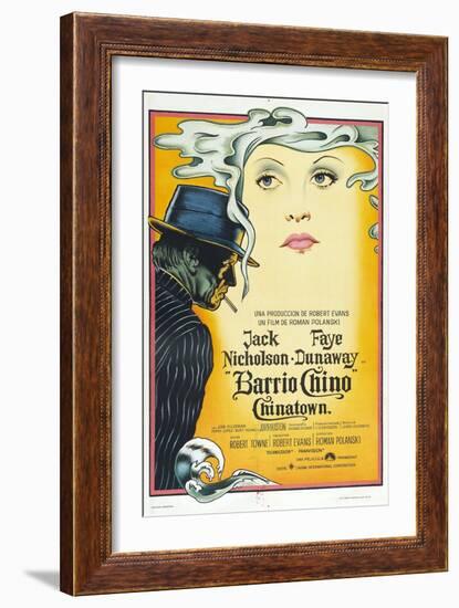 Chinatown, (AKA Barrio Chino), Argentinan Poster, L-R: Jack Nicholson, Faye Dunaway, 1974-null-Framed Premium Giclee Print