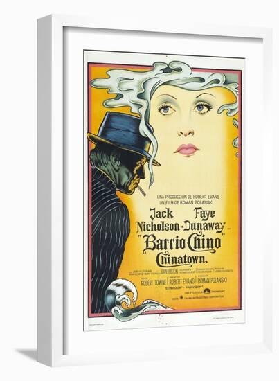 Chinatown, (AKA Barrio Chino), Argentinan Poster, L-R: Jack Nicholson, Faye Dunaway, 1974-null-Framed Premium Giclee Print