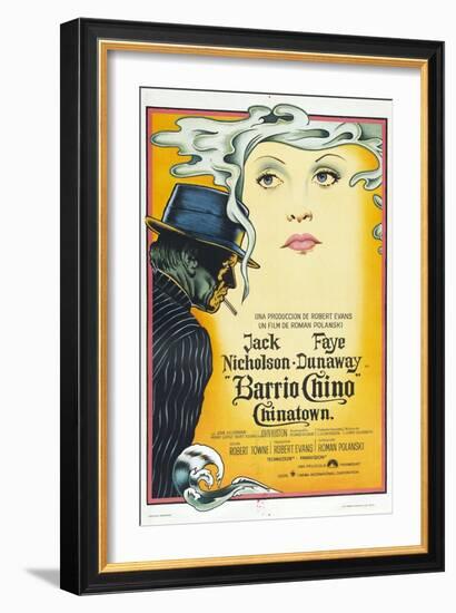 Chinatown, (AKA Barrio Chino), Argentinan Poster, L-R: Jack Nicholson, Faye Dunaway, 1974-null-Framed Premium Giclee Print