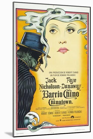 Chinatown, (AKA Barrio Chino), Argentinan Poster, L-R: Jack Nicholson, Faye Dunaway, 1974-null-Mounted Art Print