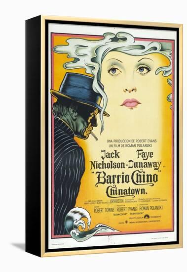 Chinatown, (AKA Barrio Chino), Argentinan Poster, L-R: Jack Nicholson, Faye Dunaway, 1974-null-Framed Stretched Canvas