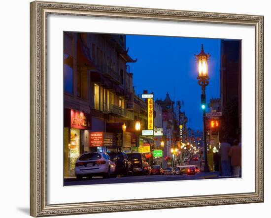 Chinatown at Night, San Francisco, California, USA-Julie Eggers-Framed Photographic Print