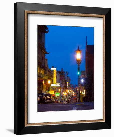 Chinatown at Night, San Francisco, California, USA-Julie Eggers-Framed Photographic Print