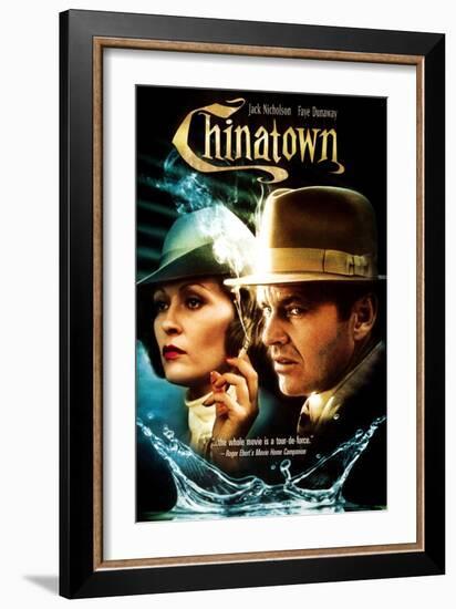 Chinatown, L-R: Faye Dunaway, Jack Nicholson, 1974-null-Framed Premium Giclee Print