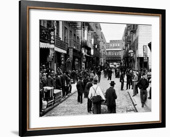 Chinatown on a Sunday: Pell Street, New York-null-Framed Photo