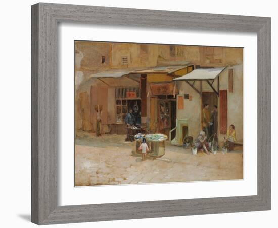 Chinatown, San Francisco, 1908 (Watercolour and Pencil on Paperboard)-Louis Comfort Tiffany-Framed Giclee Print