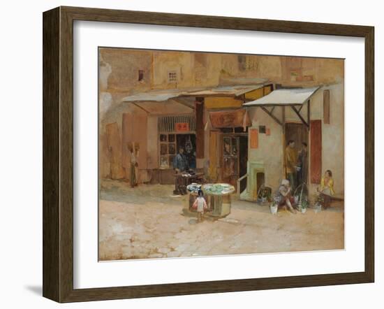 Chinatown, San Francisco, 1908 (Watercolour and Pencil on Paperboard)-Louis Comfort Tiffany-Framed Giclee Print