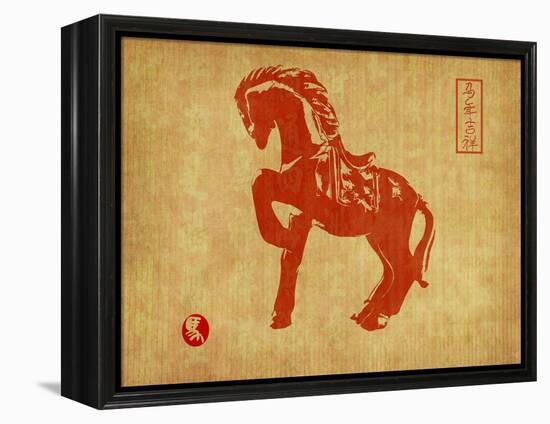 Chinese 2014 For Year Of Horse Design, Words Mean Happy New Year-kenny001-Framed Stretched Canvas