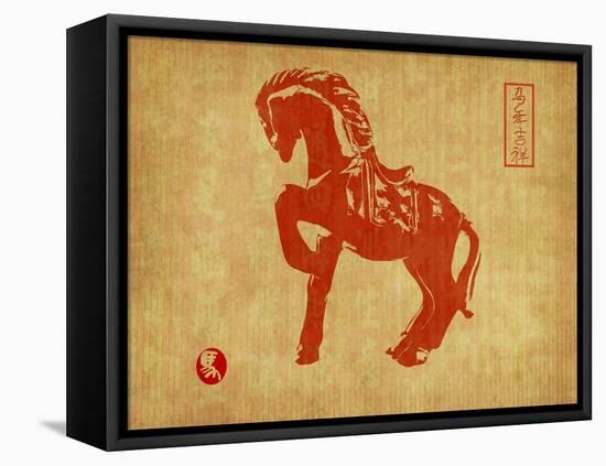 Chinese 2014 For Year Of Horse Design, Words Mean Happy New Year-kenny001-Framed Stretched Canvas