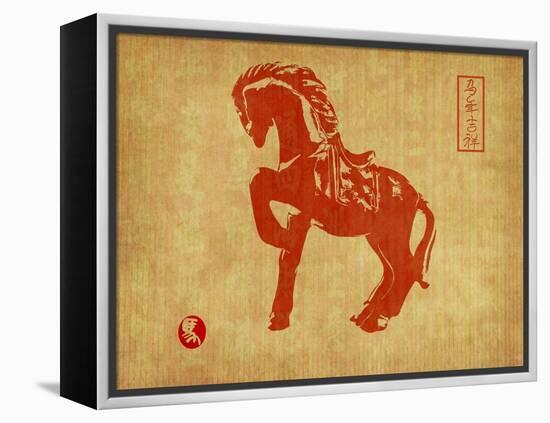 Chinese 2014 For Year Of Horse Design, Words Mean Happy New Year-kenny001-Framed Stretched Canvas