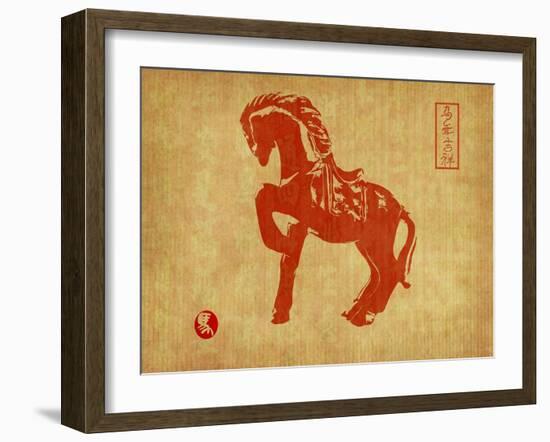 Chinese 2014 For Year Of Horse Design, Words Mean Happy New Year-kenny001-Framed Art Print