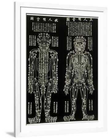 Chinese Acupuncture Chart Showing the Crucial Locations on