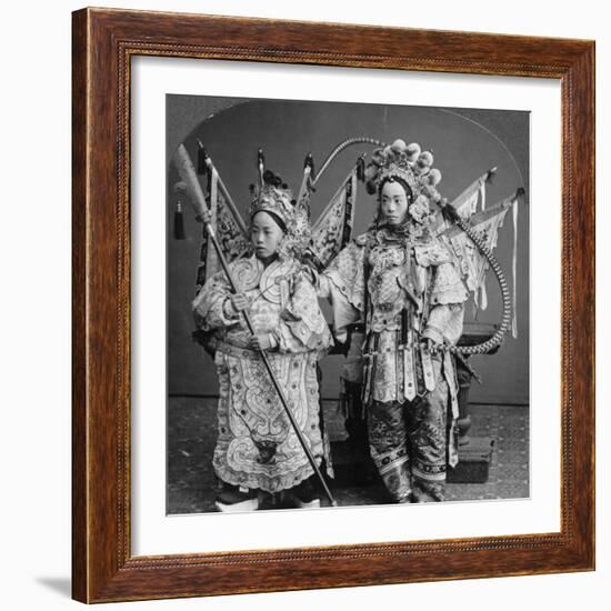 Chinese Bride and Bridegroom, Canton, China, Late 19th or Early 20th Century-null-Framed Photographic Print