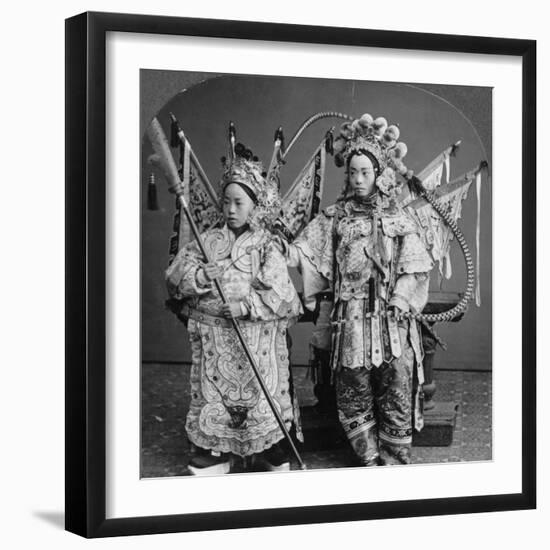Chinese Bride and Bridegroom, Canton, China, Late 19th or Early 20th Century-null-Framed Photographic Print