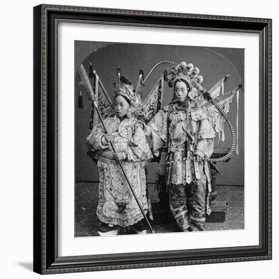 Chinese Bride and Bridegroom, Canton, China, Late 19th or Early 20th Century-null-Framed Photographic Print