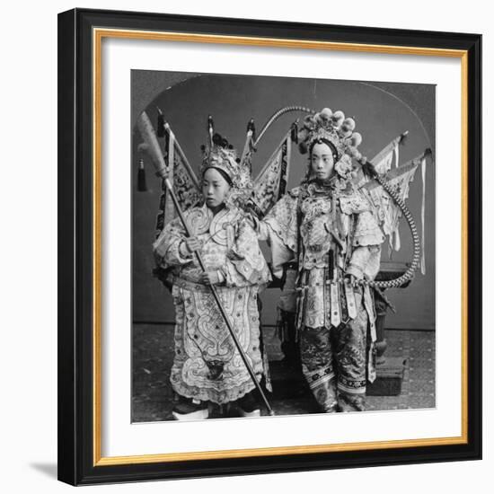 Chinese Bride and Bridegroom, Canton, China, Late 19th or Early 20th Century-null-Framed Photographic Print