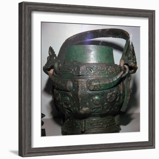 Chinese bronze wine-vessel, 11th century BC. Artist: Unknown-Unknown-Framed Giclee Print