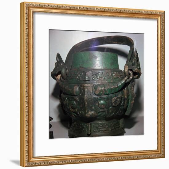 Chinese bronze wine-vessel, 11th century BC. Artist: Unknown-Unknown-Framed Giclee Print