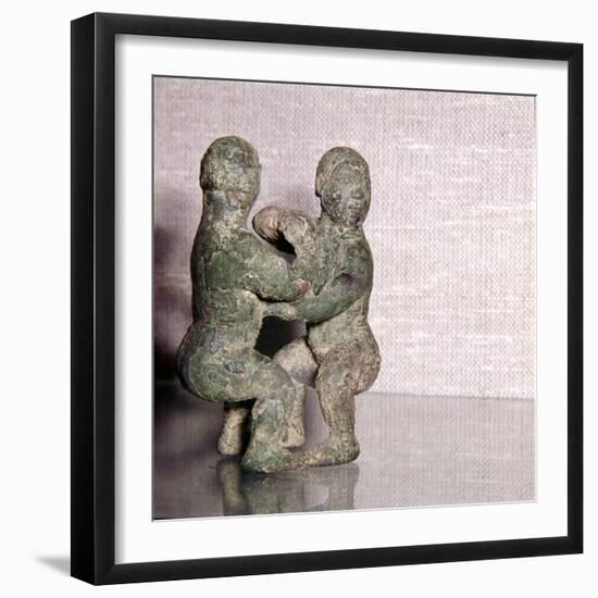Chinese Bronze Wrestlers, Late Zhou Dynasty, 4th century BC-3rd century BC-Unknown-Framed Giclee Print