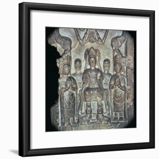 Chinese Buddhist Stela, 6th century. Artist: Unknown-Unknown-Framed Giclee Print